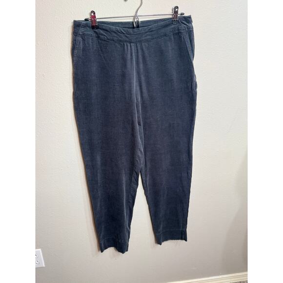 Habitat black flat front side zip stretch cotton pants relaxed lightweight Sz M - Picture 2 of 7